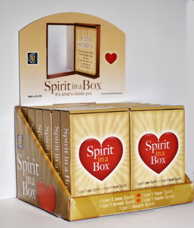 A display of the book spirit in a box.