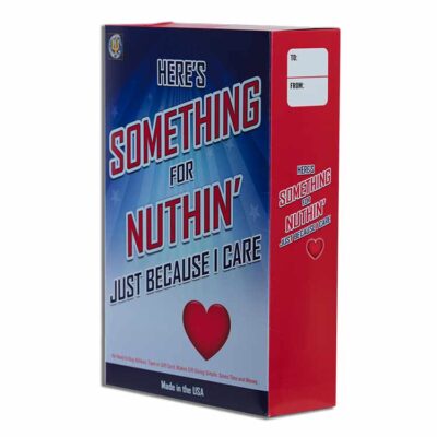 A box of food with the words " something for nuthin !" on it.