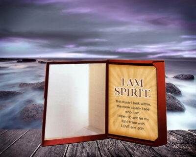 A book opened to the words " i am spirit ".